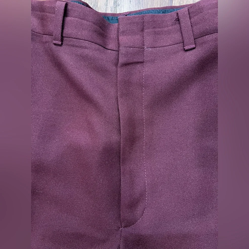 Grandpa Lounge singer Maroon burgundy vintage polyester slacks - Picture 6 of 9